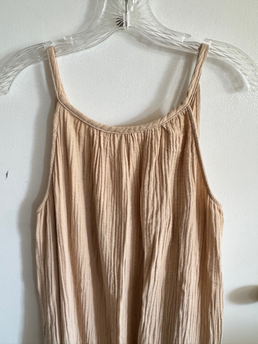 Universal Thread 100% Cotton Gauze Tan Halter Maxi Dress with Side Slits Size M - Picture 3 of 6